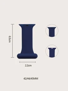 Solid Color Nurse Style Pin Buckle Silicone Strap Compatible With Apple Watch Series 1/2/3/4/5/6/7/8/9 - Navy Blue - View 6