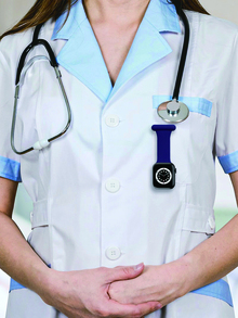 Solid Color Nurse Style Pin Buckle Silicone Strap Compatible With Apple Watch Series 1/2/3/4/5/6/7/8/9 - Navy Blue - View 7