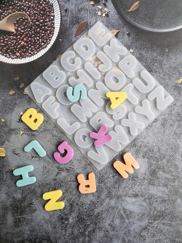 1pc Silicone Cake Mold 26 English Alphabet Chocolate Ice Cube Candy Making Plate Handmade Diy Decoration Tool Mold