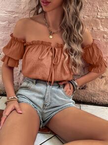 Off The Shoulder Frilled Blouse