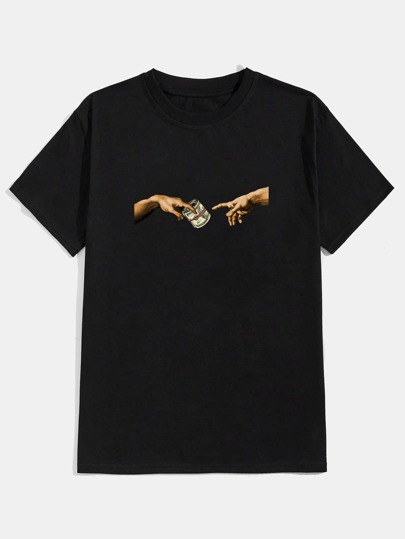 Herren Handprint T-Shirt, Schule