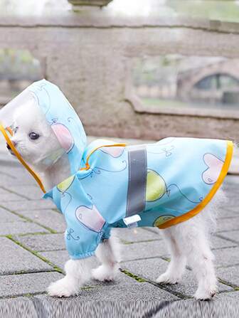 1 pieza Impermeable para mascota con estampado de globo