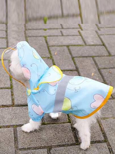 1 pieza Impermeable para mascota con estampado de globo
