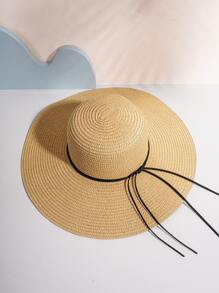 Minimalist Straw Hat - Khaki - View 2