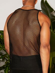 Manfinity Tops Nam cắt màu trơn Đường phố - màu đen - Xem 2