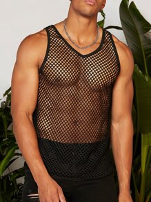 Manfinity Tops Nam cắt màu trơn Đường phố - màu đen - Xem 4