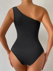 Firerie Women's Solid Color Sleeveless Casual Bodysuit - Black - View 2