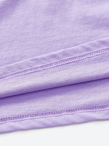 The Creative Witch Floral & Skull Print Drop Shoulder Tee - Lilac Purple - View 6