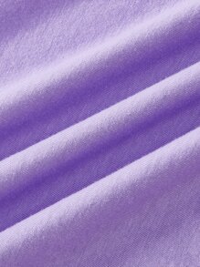 The Creative Witch Floral & Skull Print Drop Shoulder Tee - Lilac Purple - View 7