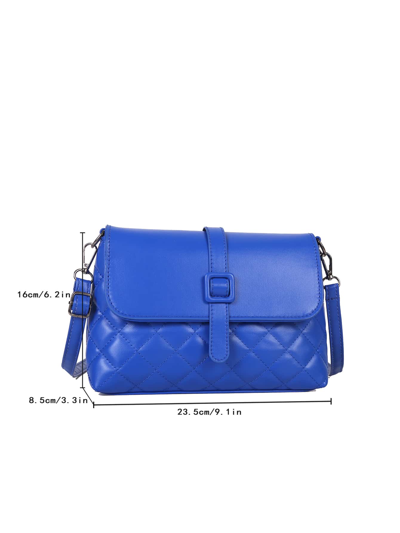 方形掀蓋袋 鋪綉扣飾 肩跨包 斜挎包 手提包 复古時尚 便携輕巧 調節式掛帶 女孩、男孩、女士、初學者和白領上班族皆適用,適用於辦公室、工作、商務、通勤、禮品袋、購物,百搭實用 - 藍色 - 查看 5