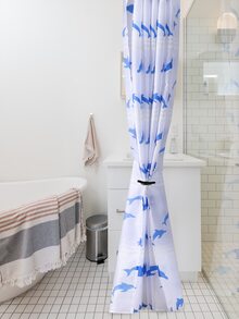 1pc Dolphin Print Shower Curtain With 12pcs Hook - Multicolor - View 2