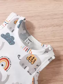 SHEIN 男嬰大象和雲朵圖案背心連體短褲 - 彩色 - 查看 7