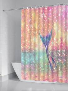 Cortina de ducha de pez cola con estampado - Multicolor - Ver 2