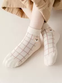 5pairs Toddler Kids Bear Print Ankle Socks - Multicolor - View 4