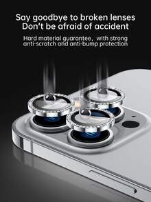 3入組鷹眼鏡頭保護適用於iphone - 銀色 - 查看 6