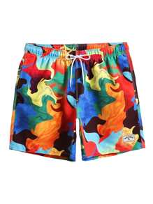 SHEIN X Hangout Fest Manfinity Swimmode Men Allover Print Swim Trunks