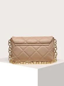 防水、輕盈、商務休閒絎縫裝飾翻蓋方形包適合青少年女孩女大學生、菜鳥和白領，非常適合辦公室、大學、工作、商務、通勤 - 查看 6