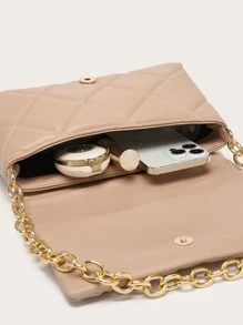 防水、輕盈、商務休閒絎縫裝飾翻蓋方形包適合青少年女孩女大學生、菜鳥和白領，非常適合辦公室、大學、工作、商務、通勤 - 查看 7