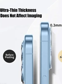 1 película transparente para lente de teléfono compatible con iPhone15/15Plus/15Pro/15Promax. - transparente - Ver 3