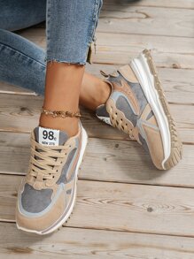 新款时尚卡其色低帮春秋高端运动鞋系带圆头轻便防滑耐用阿甘户外运动鞋女款 - 彩色 - 查看 6