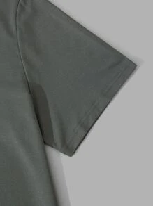 Manfinity Men Cartoon & Letter Graphic Tee & Drawstring Waist Shorts - Multicolor - View 7