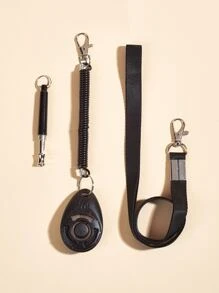 Bộ Còi huấn luyện thú cưng màu đen Clicker Còi siêu âm cho chó (1 Clicker + 1 Còi + 1 Dây buộc) Thích hợp cho chó và mèo, lý tưởng để huấn luyện thú cưng - màu đen - Xem 1