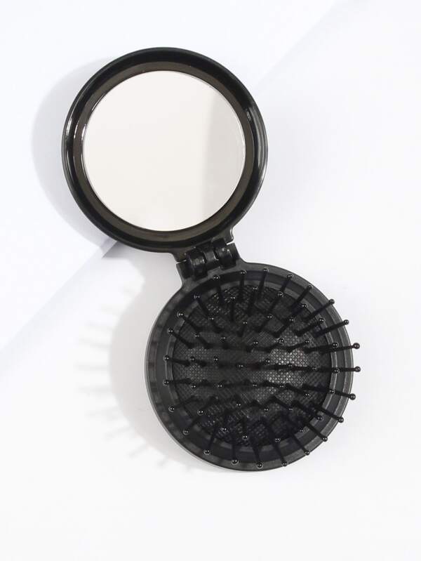 فرشاة شعر وظيفية متعددة باللون الأسود 1 قطعة، مرآة دائرية كلاسيكية محمولة قابلة للطي بلاستيكية 2 في 1 لكل أنواع الشعر للاستخدام الرطب والجاف، فرشاة شعر/مشط شعر، فرشاة شعر، مشط، أدوات شعر، منتجات وإكسسوارات شعر لصالون التجميل، عودة إلى المدرسة، أساسيات السفر والعطلات، للنساء، فرشاة شعر، فرشاة فك التشابك، حلاق، معدات تصفيف الشعر، مشط صغير، فرشاة شعر صغيرة، تصفيف الشعر، تصفيف الشعر، فرشاة شعر، مجموعة فرشاة شعر، مشط الشعر، مشط للخصلات، فرشاة فك التشابك، فرشاة شعر للنساء، صالون الحلاقة، معدات تصفيف الشعر