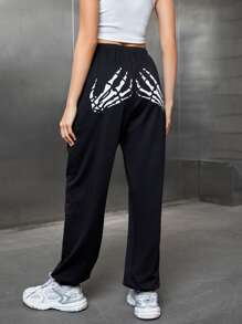 SHEIN Unity Quần thể thao nữ Lễ Các Thánh - màu đen - Xem 4