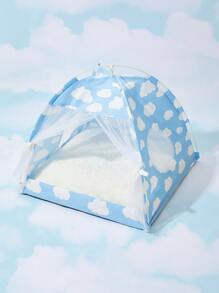 PETSIN Cloud Print Pet Tent - Blue - View 6