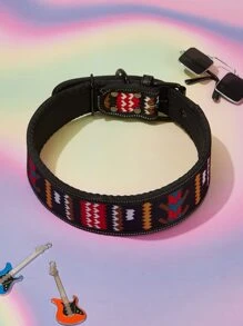 件彩色波浪圖案戶外反光可調式寵物項圈附皮帶配件，適合狗狗外出時配戴，適合音樂節 - 彩色 - 查看 2