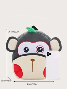 1pc Cute Animal Monkey Shaped Plush Backpack For Boys And Girls, Suitable For Daily Use In All Seasons - Multicolor - View 5