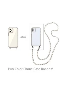 Clear Phone Case With Chain Lanyard - White - View 5