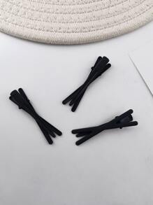 3pcs Solid Hair Clip - Black - View 2