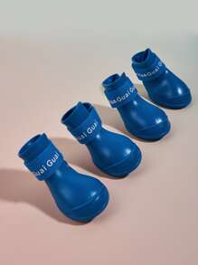 4入組字母圖案寵物鞋子