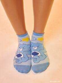 SHEIN X Care Bears 3雙卡通熊圖案短襪 - 彩色 - 查看 2