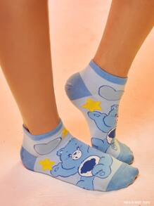 SHEIN X Care Bears 3雙卡通熊圖案短襪 - 彩色 - 查看 3