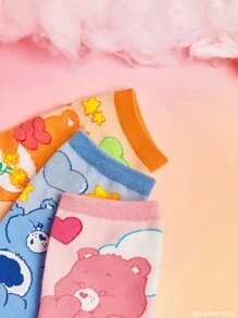 SHEIN X Care Bears 3雙卡通熊圖案短襪 - 彩色 - 查看 11