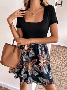 SHEIN VCAY Đầm Nhiệt đới Boho - Nhiều màu - Xem 6