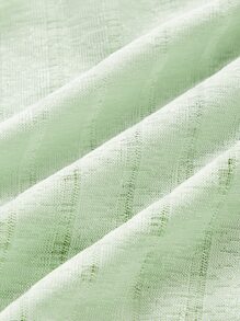 SHEIN ICON Rhinestone Detail Cold Shoulder Tie Back Crop Tee - Mint Green - View 4