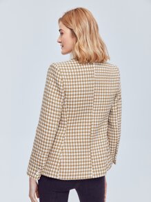 MOTF PREMIUM TWEED PLAID DOUBLE BUTTON OVERCOAT