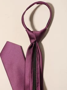 Cà vạt đơn giản chắc chắn cho nam - Màu tím - Xem 5