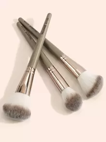 MAANGE 3pcs Professional Makeup Brush Set, Soft Fiber Material, Convenient To Carry, Includes Powder Brush, Blush Brush, Contour Brush, Travel Essential. Makeup Brush Set, Makeup Brush Kit, Complete Makeup Tools, Makeup Brush Set, Makeup Gift Set. - Champagne - View 3