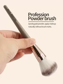 MAANGE 3pcs Professional Makeup Brush Set, Soft Fiber Material, Convenient To Carry, Includes Powder Brush, Blush Brush, Contour Brush, Travel Essential. Makeup Brush Set, Makeup Brush Kit, Complete Makeup Tools, Makeup Brush Set, Makeup Gift Set. - Champagne - View 5