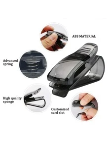 Car Sun Visor Glasses Holder - Black - View 3
