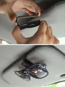 Car Sun Visor Glasses Holder - Black - View 7