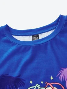 Jessie Supreme Camiseta con estampado de figura de cuello redondo - Azul - Ver 4