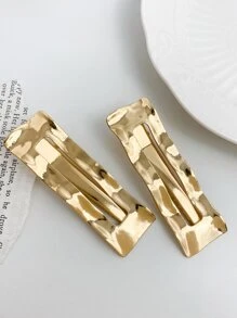 2pcs Women's Metal Hair Clips, Great For Daily Use Street Bow Claw Clips Hair Claws Hair Barrettes, School Stuff, Hair Accessories, Head Accessories, Hairpin - Gold - View 1