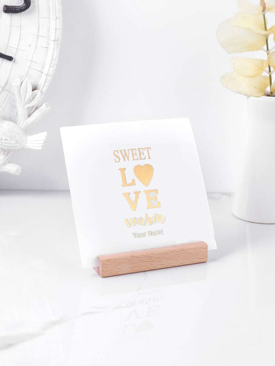 1/5 Chiếc Bằng Gỗ Sáng Tạo Đa Chức Năng Khung Ảnh Đỡ, Gỗ Nơi Đựng Thẻ, Hộp Đựng Thẻ, Hình Ảnh Trưng Bày - Màu be - Xem 1