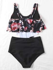Floral Hanky Hem Bikini Set Summer Beach