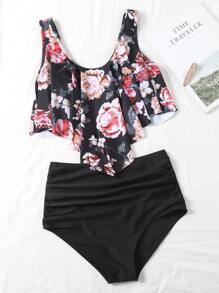 Floral Hanky Hem Bikini Set Summer Beach